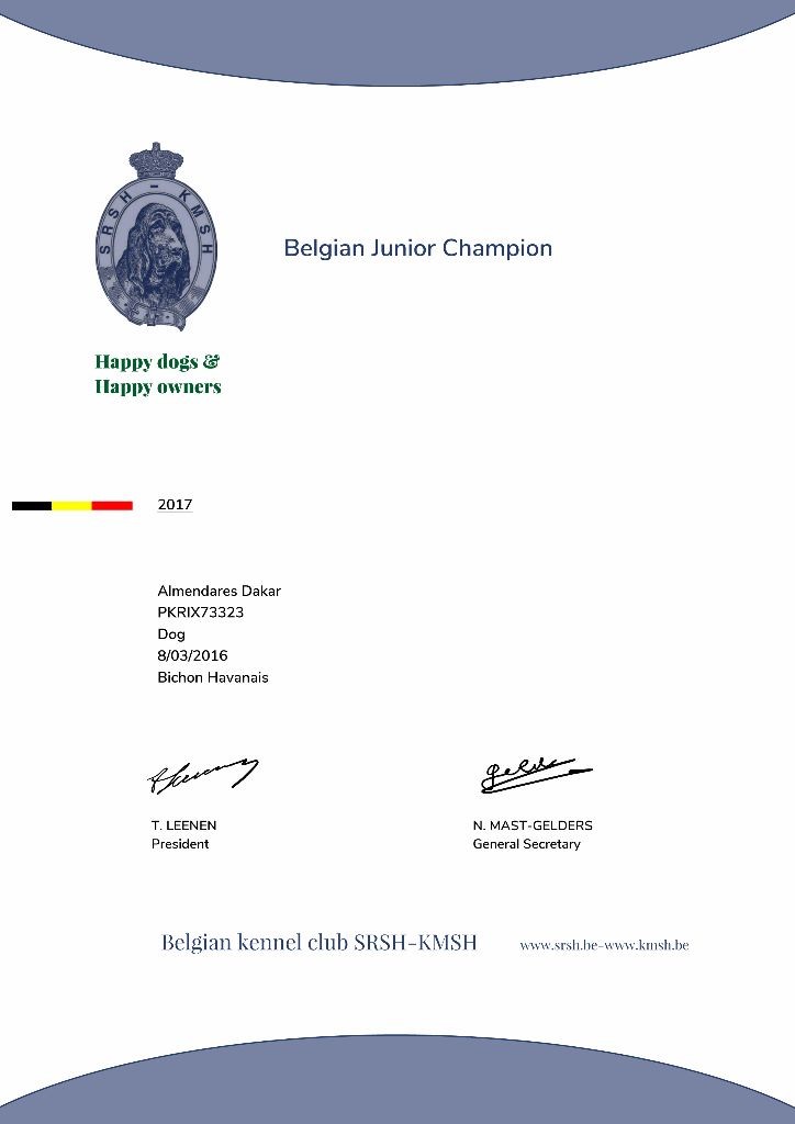 de las flores de la vida - Dakar champion junior de Belgique 2017